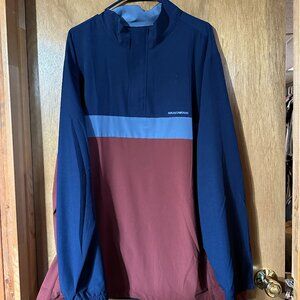 Used Sketchers Mens Long Sleeve Jacket Blue Red Silver W/ Collar XXL